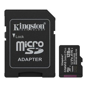 Kingston Canvas Select Plus, UHS-I, microSD, 128 GB, juoda - Atminties kortelė