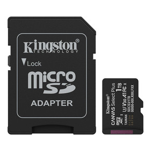 Kingston Canvas Select Plus, UHS-I, microSD, 1 TB, juoda - Atminties kortelė