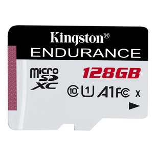 Kingston High-Endurance, microSDXC, 128 GB, juoda/balta - Atminties kortelė