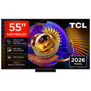 TCL C7L, 55'', 4K UHD, SQD-Mini LED, juodas - Televizorius