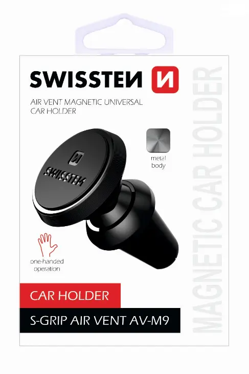 Swissten S-Grip AV-M9 universalus automobilio oro ventiliacijos laikiklis prietaisams juodas