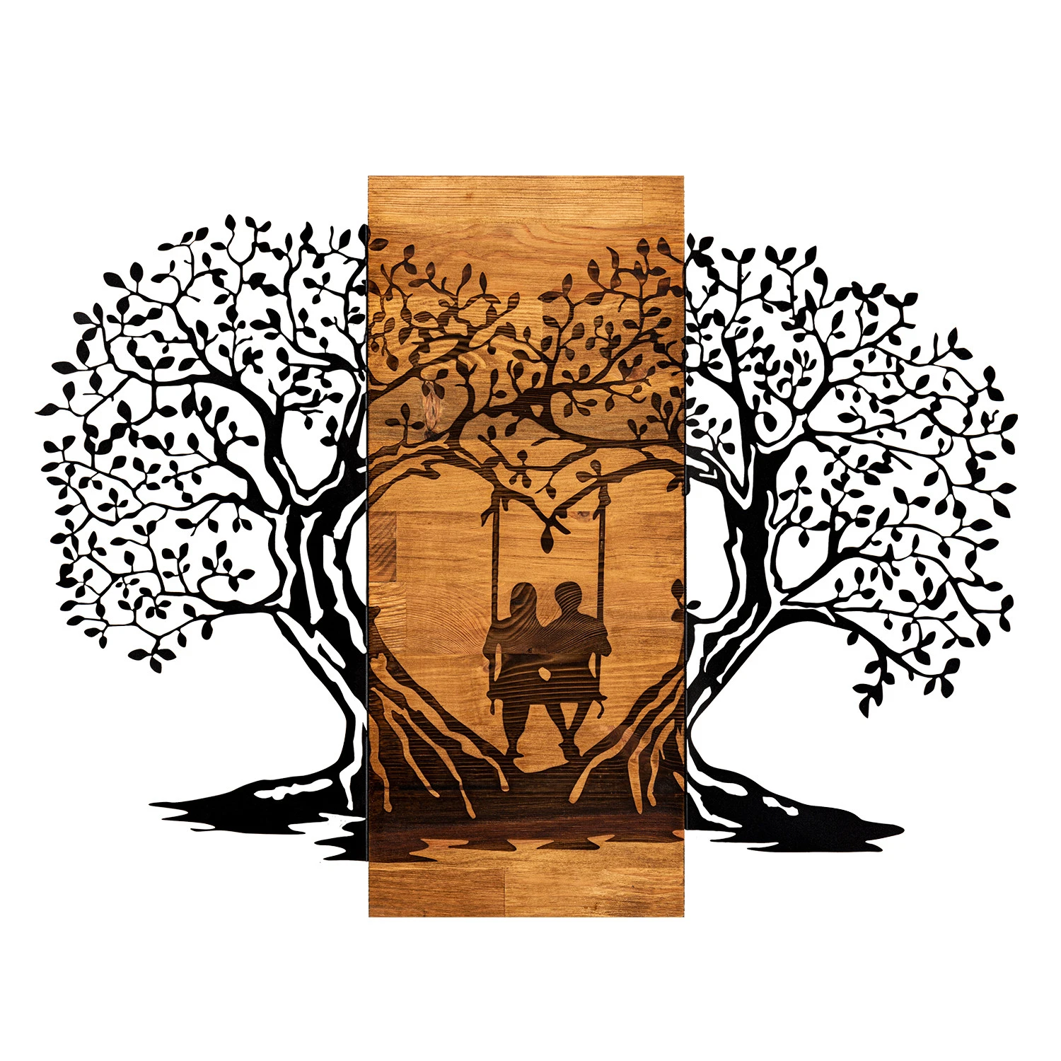 Dekoratyvinis medinis sienų aksesuaras, Wallxpert, juodas Riešutas, 76 x 58, cm