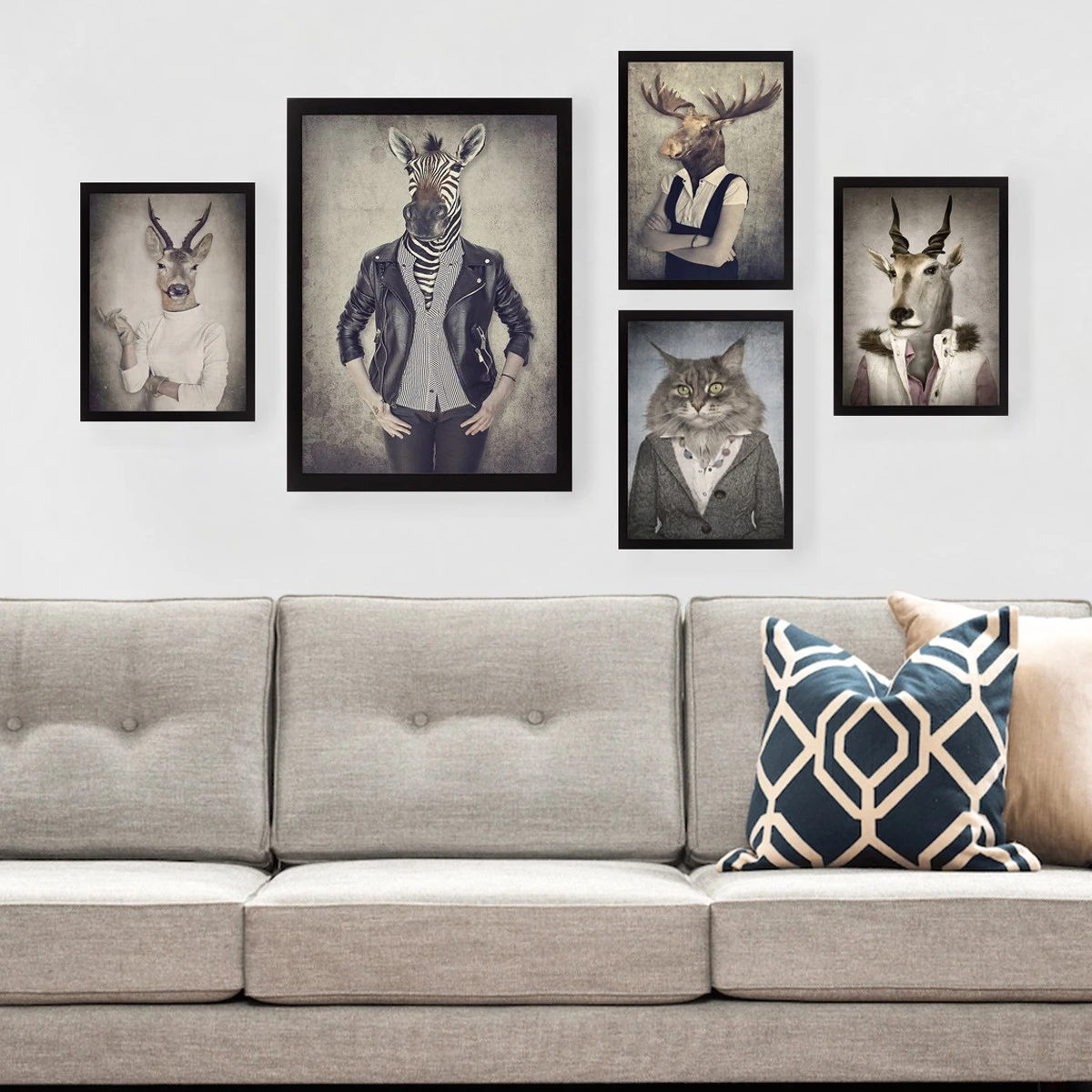 Dekoratyvinis rėmelis MDF tapyba (5 vnt.), Wallxpert, daugiaspalvis, 34 x 44, cm