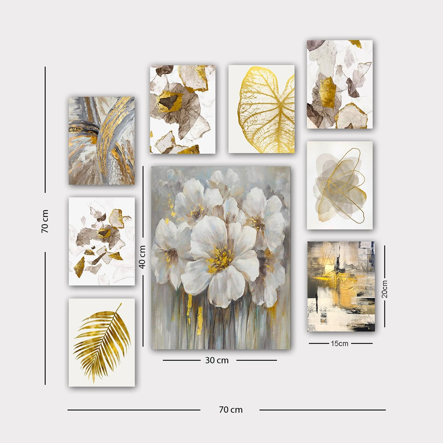 Dekoratyvinis paveikslas (9 vnt.), Wallxpert, daugiaspalvis, 30 x 40 (1 vnt.), cm