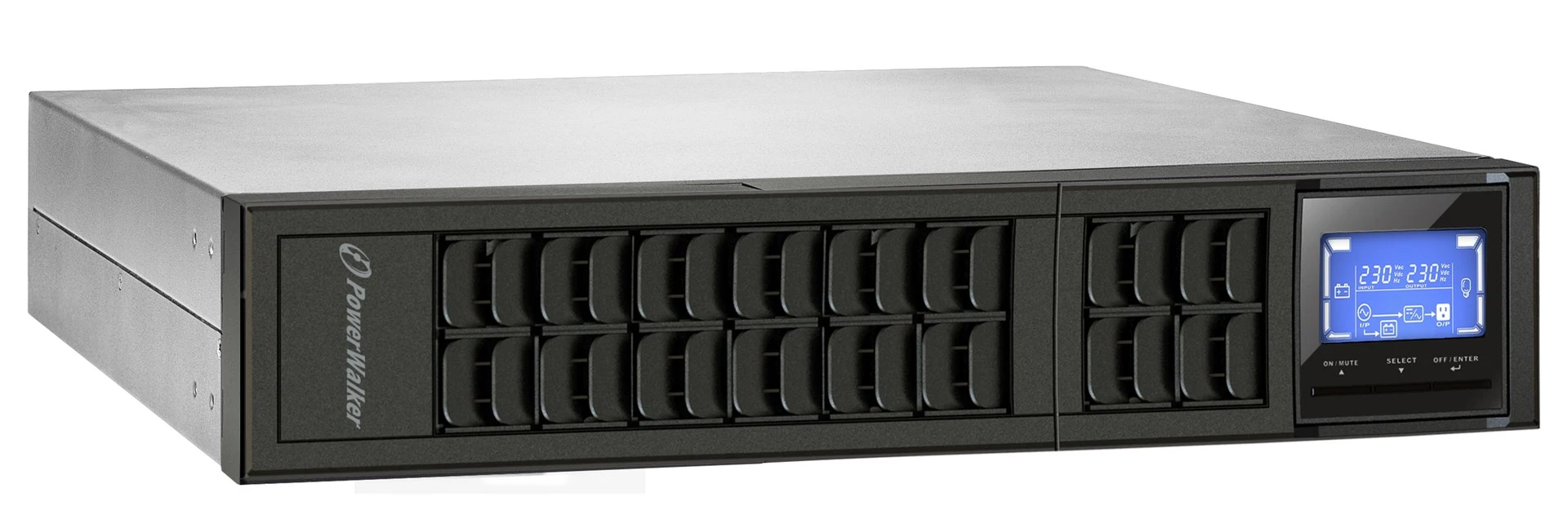 PowerWalker VFI 1000CRM LCD Dviguba konversija (prisijungus) 1 kVA 800 W 3 AC išvestis(ys / čių)