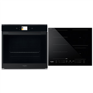 Whirlpool, pirolizė, 73 L, juoda - Orkaitė + indukcinė kaitlentė