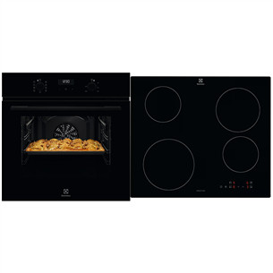 Electrolux 600 SteamBake, 65 L, juoda - Orkaitė + indukcinė kaitlentė