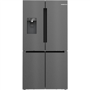 Bosch Series 6, French Door, 574 L, aukštis 183 cm, juodas - SBS Šaldytuvas