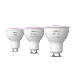 Philips Hue Smart Spotlight, white and color, GU10, 3 vnt - Išmaniosios lemputės