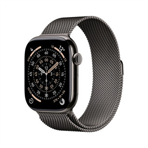 Apple Watch 11, 46 mm, GPS + Cellular, Milanese loop, M/L, titano, juodas - Išmanusis laikrodis