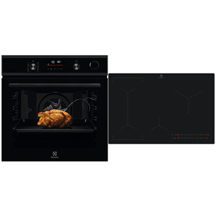 Electrolux, 72 L, juoda - Įmontuojama orkaitė + indukcinė kaitlentė